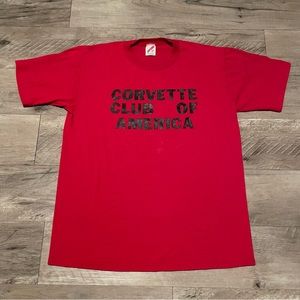 Vintage Corvette Club Of America Men’s Red T-Shirt Size Large